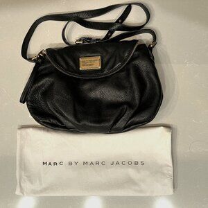 Marc by Marc Jacobs Black Leather Classic Q Natasha Black Crossbody Shoulder